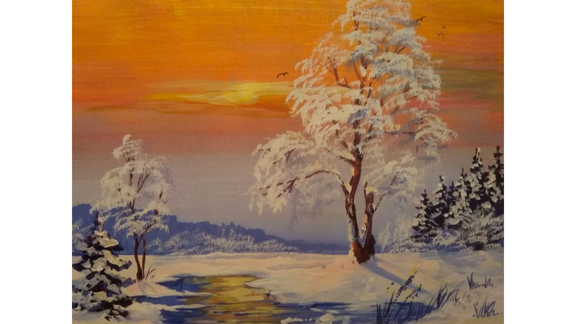 Правополушарное рисование зимний пейзаж мастер класс