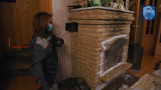 Чистка дымохода камина от сажи