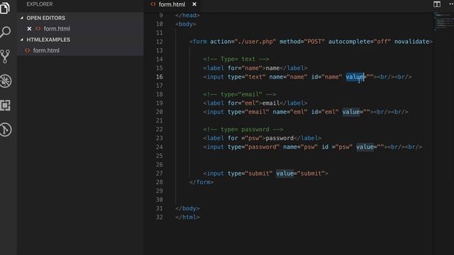 HTML form  |  From methods | html  Input types | html Form input attributes | GET and POST methods