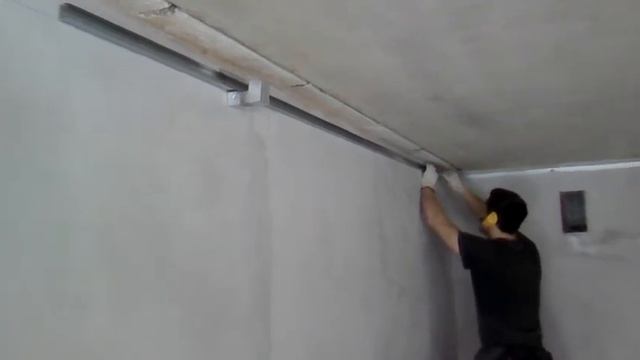 Монтаж направляющего профиля для потолков ГКЛ в одиночку. смотреть онлайн