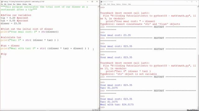 Math Fundamentals & our First Program - Episode 3 Python Programming 101