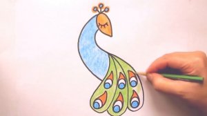 Как Нарисовать Павлина?Раскраски для Детей Павлин?Мультик Раскраска?How to Draw a Peacock