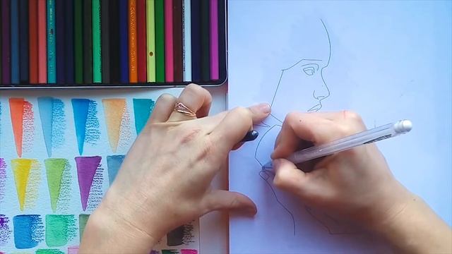 Техники работы с акварельными карандашами #1