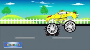 Учимся считать с монстр-траком такси  Мультики про машинки