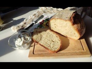 Приготовление деревенского хлеба. Тестирую Шугуровскую муку.  Cooking rustic bread with hop yeast.