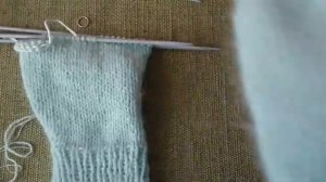 Двойные варежки из пуха норки спицами