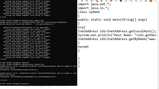Java program that finds IP address of different websites & Computers. BSC CS Sem 3 & 4 Comp Net MU смотреть онлайн