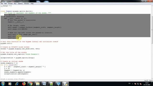 Snake Game using Python | pygame | source code | codedeveloper | pygame development