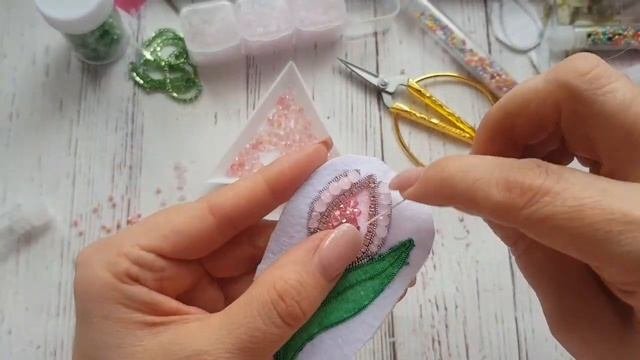 Брошь ТЮЛЬПАН, мастер класс /Brooch TULIP Master Class  / #брошьтюльпан #broochTULIP #броши