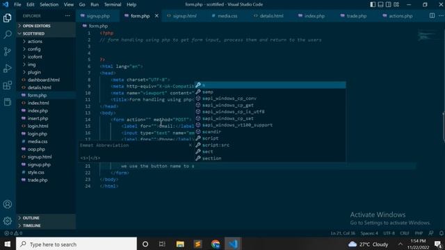 Form Handling with php смотреть онлайн