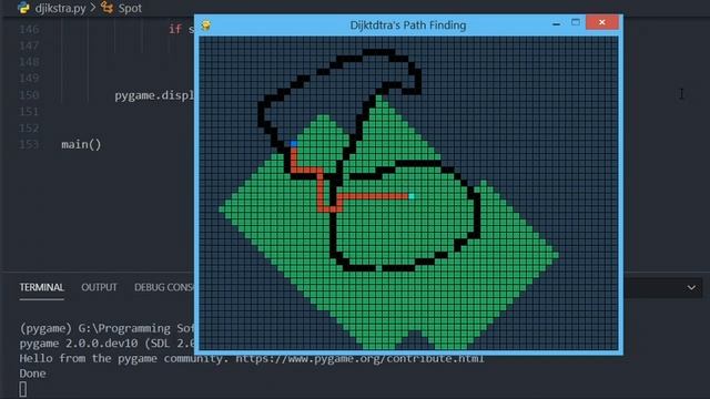 Dijkstra's Path Finding Visualizer using Python Pygame (Shortest Pathfinding Algorithm) смотреть онлайн