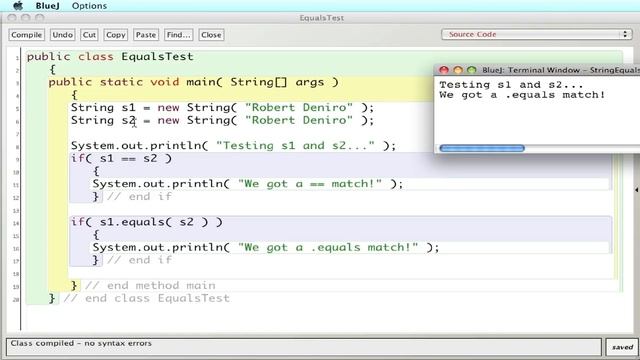 Java == vs equals смотреть онлайн