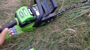 аккумуляторная пила greenworks и аккумулятор с алика для неё