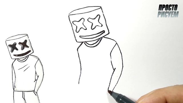 Как нарисовать ДИДЖЕЯ Marshmello смотреть онлайн