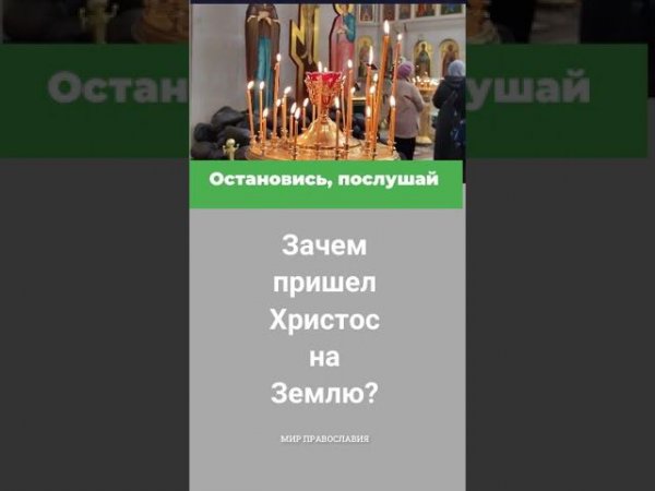 Зачем Христос пришел на Землю #мирправославия