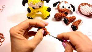 Собачка из резинок "Плуто" Лумигуруми. Ч.-2. Rainbow Loom Pluto Dog Loomigurumi
