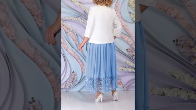 Комплект с шифоновой юбкой NINELE 5794. Set with a chiffon skirt NINELE 5794. смотреть онлайн