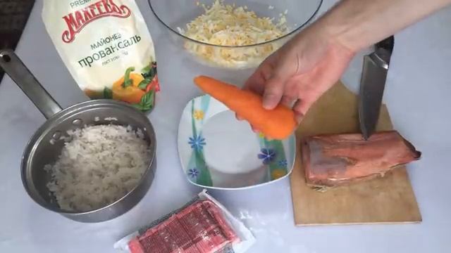 Салат с копченой рыбы. Рыбный салат от Ивана! смотреть онлайн