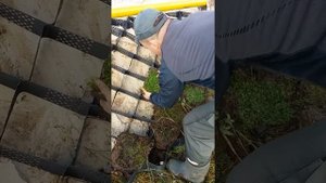 Монтаж георешетки с заполнением торфа