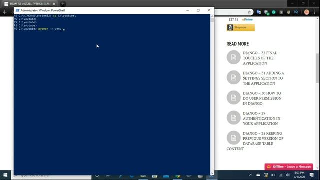 03 STOCK MANAGEMENT SYSTEM - HOW TO INSTALL PYTHON 3, PIP, VIRTUALENV AND DJANGO IN WINDOWS смотреть онлайн