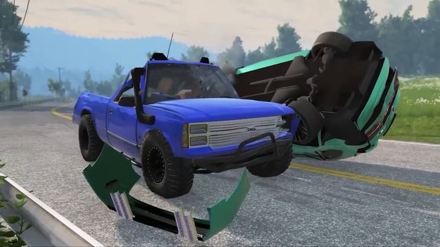 Cars and Trucks vs Incomplete Roads ▶️ BeamNG Drive смотреть онлайн
