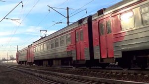 Встреча 3-х электропоездов ЭД4М-0138, ЭД4М-0229 и ЭД4М-0478