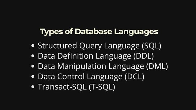 Database Languages