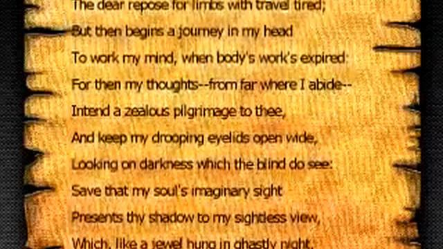 William Shakespeare - Sonnet 27 - Narration - PoetRead смотреть онлайн