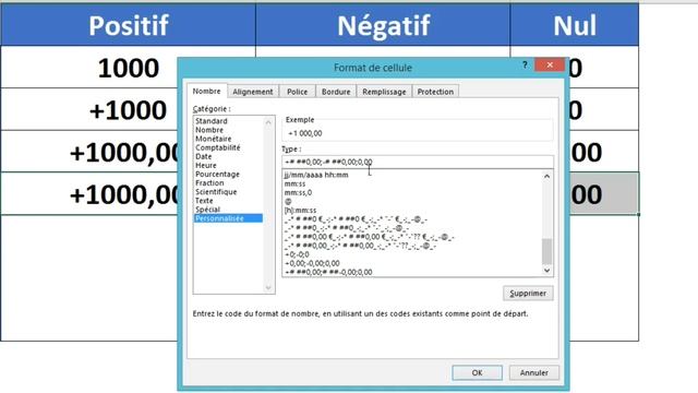 EXCEL - FORMAT PERSONNALISÉ DES NOMBRES POSITIFS ET NÉGATIFS (Signe plus + ou moins - / couleur...) смотреть онлайн
