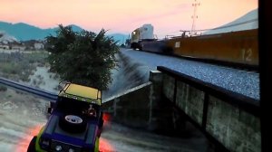 GTA 5 train crashes episode twenty-one (Dubsta 6x6 vs train)