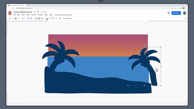 Create a summer beach scene in Google Drawings смотреть онлайн