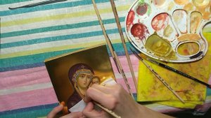 Написание лика Казанской Богородицы часть 3