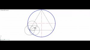 Построение трех касающихся окружностей внутри четвертой большой окружности