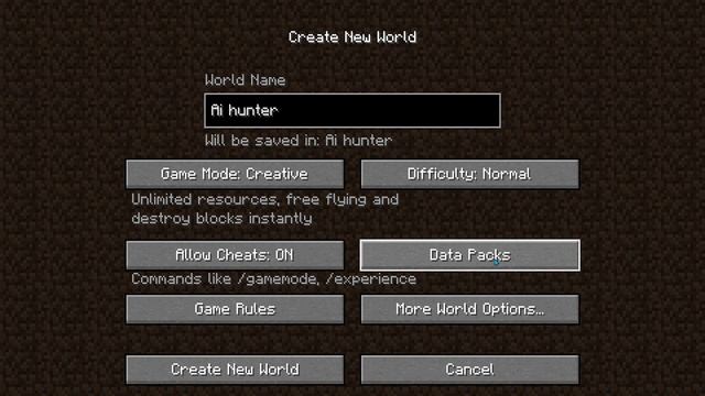 How to download AI hunter mod in java edition and MCPE Download AI hunter datapack like ProBoiz95