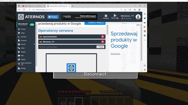 How to: give yourself an op and delete on your server aternos