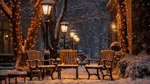 ❄ Winter Night Jazz Piano Music with Snowfall - Smoothing Jazz Instrumental Music for Relaxation