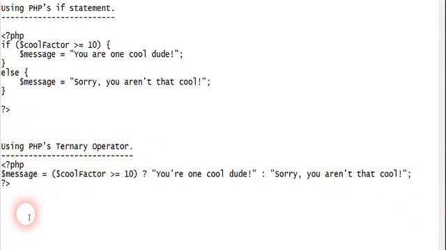 Php Tutorials - Ternary Operator in PHP смотреть онлайн