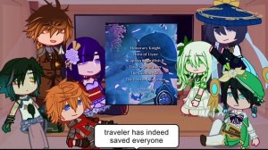 Genshin Impact characters react to Treveler Genshin Impact ll   Lumine Aether Gacha