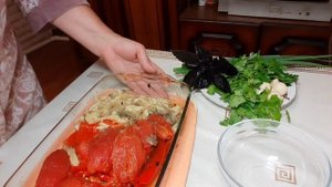 Салат из печёных овощей на мангале . ( можно морозить на зиму)