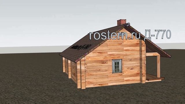 Одноэтажный деревянный дом 5.9х7.2 Д-770 смотреть онлайн