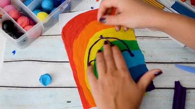 Пластилин: лепим из пластилина радугу и зонтик, пластилинография (УРОК 1) смотреть онлайн