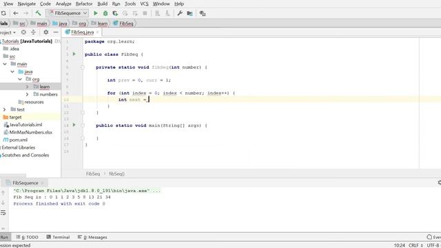 Generate  fibonacci series in java IterativeLoop