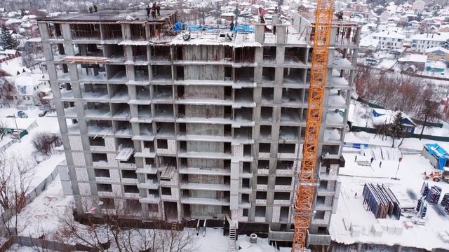 Видеоотчёт о ходе строительства ЖК «Янтарь» от 19 декабря 2023 г. в Нижнем Новгороде смотреть онлайн