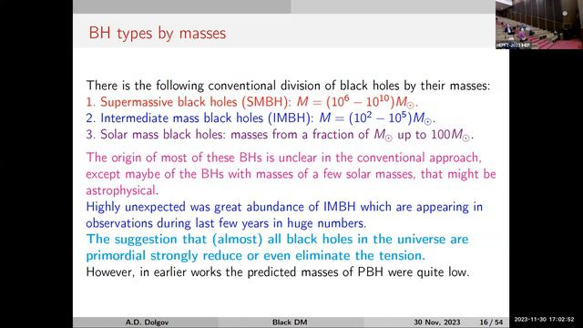 Alexander Dolgov, Black Dark Matter and Antimatter смотреть онлайн