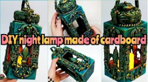 diy cardboard night lamp _ diy cardboard lantern _ Cardboard Room Decoration Idea _ home decor ideas