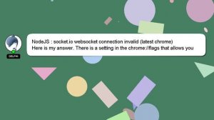 NodeJS : socket.io websocket connection invalid (latest chrome)