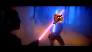 Бой Дарта Вейдера и Люка Скайуокера. Но это Angry Birds и Rovio.