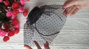 400. Ободок "Шляпка с вуалью"