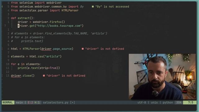 I Don't Parse with Selenium (Just get me the HTML) смотреть онлайн