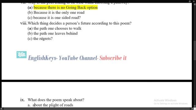 21- The Road not Taken MCQs смотреть онлайн